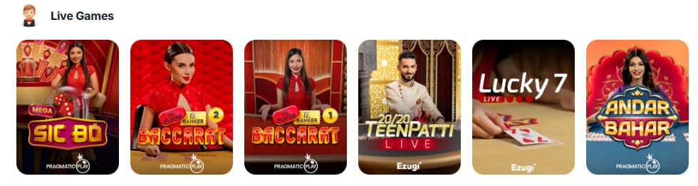 Canlı oyunlar Glory Casino